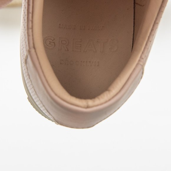 Greats Royale Sneakers Leather Perforated Shoes Lace-Up Made in Italy Pink 9.5 - Picture 7 of 8